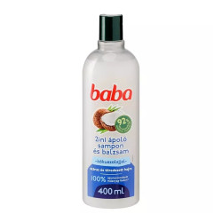 Sampon 400 ml Baba 2 in 1 kókuszolajjal Sampon, tusfürdő, testápoló, hintőpor Baba
