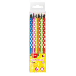 Színes ceruza készlet háromszögletű, fekete belsővel Keyroad Neon 6 klf. neon szín Színesceruza Keyroad