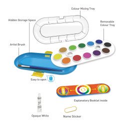 Vízfesték készlet 12 darabos, ecsettel és fehér fedőfestékkel Keyroad vegyes színek Vízfesték Keyroad