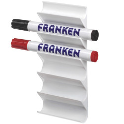 Táblamarker tartó mágneses 6 db marker tárolására alkalmas Franken fehér Táblatörlő Franken