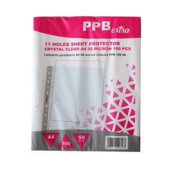 Genotherm lefűzhető, A4, 50 micron víztiszta PPB Extra 100 db/csomag, Lefűzhető genotherm Ppb
