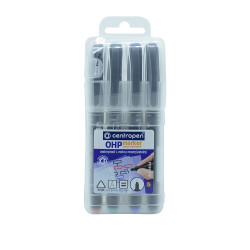 Alkoholos marker készlet, 0,3mm, S OHP Centropen 2634, 4 klf. szín Permanent marker Centropen