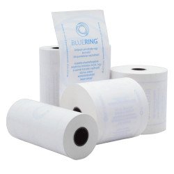 Hőpapír 37 mm széles, 30fm hosszú, cséve 12mm, 10 tekercs/csomag, ( 37/50 ) BPA mentes Bluering® Hőpapír Bluering