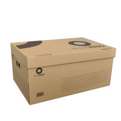 Archiváló konténer karton doboz fedeles 54x36x25cm, felfelé nyíló tetővel Bluering® barna Archiválás Bluering