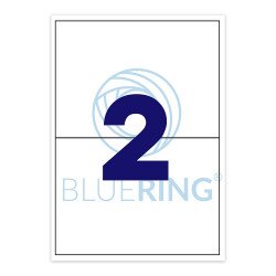 Etikett címke, 210x148mm, 100 lap, 2 címke/lap Bluering® Etikett - címke Bluering