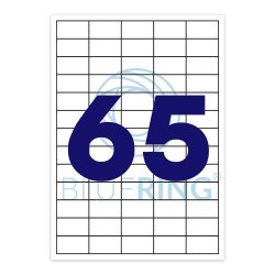 Etikett címke, 38,1x21,2mm, 100 lap, 65 címke/lap Bluering® Etikett - címke Bluering