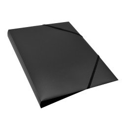 Gumis mappa A4, műanyag gerincvastagított 15mm, Bluering® fekete Gumis mappa Bluering