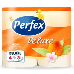 Toalettpapír 3 rétegű 150 lap/tekercs 4 tekercs/csomag barack Boni Perfex DeLuxe Toalettpapírok Perfex