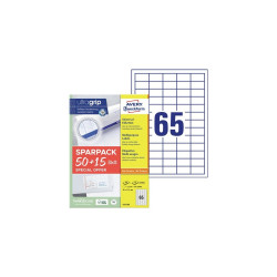 Etikett címke, 38x21,2mm, univerzális, 65 lap, 65 címke/lap Avery, fehér Etikett - címke Avery