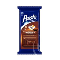 Bútorápoló nedves törlőkendő 36 db/csomag Presto Bútortisztítók Presto