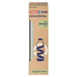 Ragasztószalag 19mmx10m irodai átlátszó újrahasznosított Tesa Eco & Crystal 8db/doboz Ragasztószalag Tesa