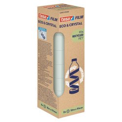 Ragasztószalag 19mmx10m irodai átlátszó újrahasznosított Tesa Eco & Crystal 8db/doboz Ragasztószalag Tesa