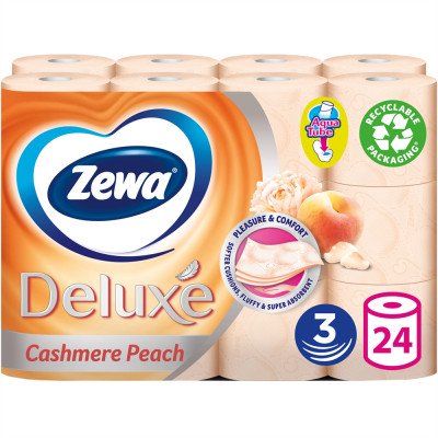 Toalettpapír 3 rétegű kistekercses 100 % cellulóz 150 lap/tekercs 24 tekercs/csomag Zewa Deluxe Cashmere Peach