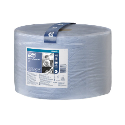 Ipari törlő 2 rétegű tekercses átmérő: 39 cm 1500lap/510 m/tekercs 1 tekercs/karton Premium Plus W1 Tork_130051 kék