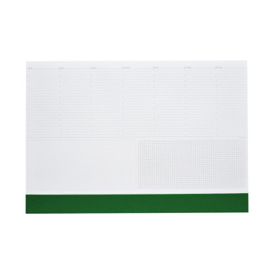Asztali könyöklő fehér lapokkal zöld műbőrcsíkkal 570 x 390 mm  Realsystem 2026.