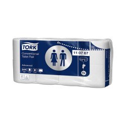 Toalettpapír 2 rétegű kistekercses átmérő: 10,3 cm 250 lap/30 m/tekercs 8 tekercs/csomag T4 Tork_110767 fehér Toalettpapírok TORK