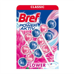 WC illatosító golyós 3 x 50 g Bref Power Aktiv Fresh Flower Toalett tisztító, WC illatosító Bref