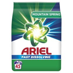 Mosópor 2,475 kg (45 mosás) fehér ruhákhoz Ariel Mountain Spring Mosóporok Ariel
