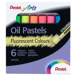 Kréta olajpasztell készlet, PHN-F6 Pentel, 6 klf., fluoreszkáló Kréta PENTEL
