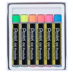 Kréta olajpasztell készlet, PHN-F6 Pentel, 6 klf., fluoreszkáló Kréta PENTEL