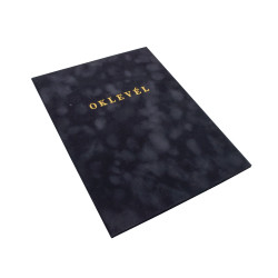 Oklevéltartó A4, prémium, arany nyomattal, Bluering® fekete Tok, tartó, füzetbox Bluering