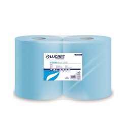 Ipari törlő 3 rétegű átmérő: 25 cm 500 lap/tekercs cellulóz kék 2 tekercs/karton Strong Blue 3.500 Lucart_851323J Papírtörlők Lucart