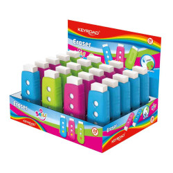 Radír, PVC mentes 20 db/display Keyroad Smile Eraser vegyes színek Radír Keyroad