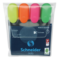 Szövegkiemelő készlet 1-5mm, Schneider Job 150. 4 klf. szín Szövegkiemelő Schneider