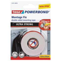 Ragasztószalag kétoldalas, rögzítószalag ultra erős 19mmX1,5m PowerBond Tesa Ragasztó rögzítőszalag Tesa