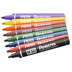 Alkoholos marker fém testű 4,3mm kerek hegyű N50-BE Pentel Extreme piros Permanent marker PENTEL