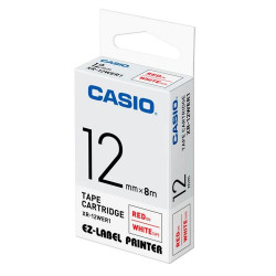 Feliratozógép szalag XR-12WER1 12mmx8m Casio piros/fehér Nyomtató és feliratozó gép, kellékek Casio