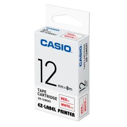 Feliratozógép szalag XR-12WER1 12mmx8m Casio piros/fehér Nyomtató és feliratozó gép, kellékek Casio