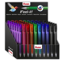Golyóstoll kupakos 0,35mm, háromszög fogózóna Pentel Feel it BX487-5E 60 db-os display Golyóstoll PENTEL