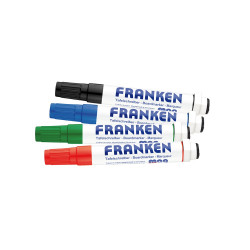 Táblamarker készlet, 1-3mm, kerek, antibakteriális mágneses, Franken, 4 klf. szín Táblamarker Franken