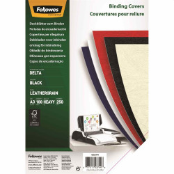 Hátlap, A3, 250 g, matt, Fellowes® Delta, 100 db/csomag, fekete Kötészeti kellék Fellowes