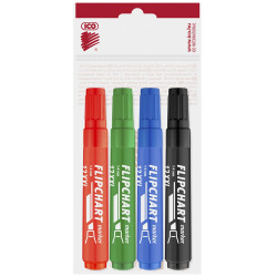 Flipchart marker vízbázisú 1-4mm, vágott Artip 12XXL, 4 klf.szín Flipchart marker Ico