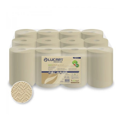 Kéztörlő 2 rétegű tekercses átmérő: 19 cm fehér 6 tekercs/karton 150 ID Eco Lucart_861061E Papírtörlők Lucart