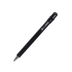 Golyóstoll nyomógombos, gumírozott fekete test, Bluering® X6, írásszín fekete Golyóstoll Bluering