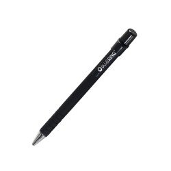 Golyóstoll nyomógombos, gumírozott fekete test, Bluering® X6, írásszín fekete Golyóstoll Bluering