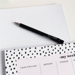 Golyóstoll nyomógombos, gumírozott fekete test, Bluering® X6, írásszín fekete Golyóstoll Bluering