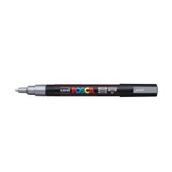 Dekormarker 0,9-1,3mm, PC-3M Uni Posca ezüst Dekormarker Uni