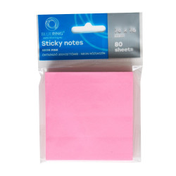 Jegyzettömb öntapadó, 76x76mm, 80lap, Bluering® , neon pink Öntapadó jegyzettömb Bluering