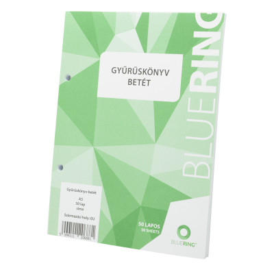 Gyűrűskönyv betét A5, 50lap Bluering® sima Gyűrűskönyv betét A5, 50lap Bluering® sima