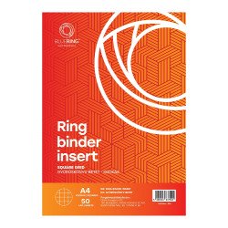 Gyűrűskönyv betét A4, 50lap Bluering® kockás Gyűrűskönyv betét, rovatoltpapír Bluering