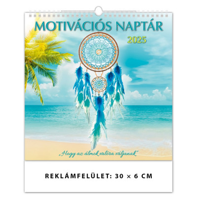 Falinaptár képes 300 x 300 mm, fehér lapokkal Motivációs Dayliner 2026.