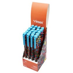 Golyóstoll kupakos, 0,7mm Vinson Berry A186 vegyes test displ 20 db/display Golyóstoll Vinson