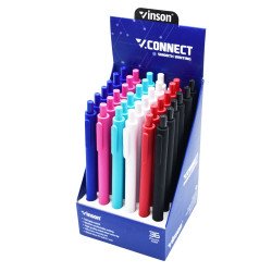 Golyóstoll nyomógombos 0,7mm Vinson Connect S1 kék test Golyóstoll Vinson