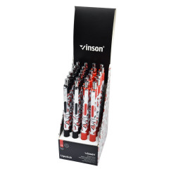 Golyóstoll nyomógombos 0,7mm Vinson Lipstick 222 vegyes test displ 24 db/display Golyóstoll Vinson