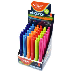 Golyóstoll nyomógombos 0,7mm Vinson Elegance 8055C vegyes test displ 36 db/display Golyóstoll Vinson