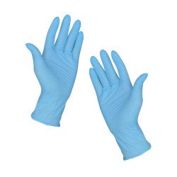 Gumikesztyű nitril púdermentes M 100 db/doboz GMT Super Gloves kék Gumikesztyű GMT